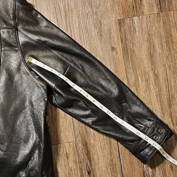 Womens Wilson Leather Experts Collared Leather Bomber Moto Jacket XL - Picture 7 of 10